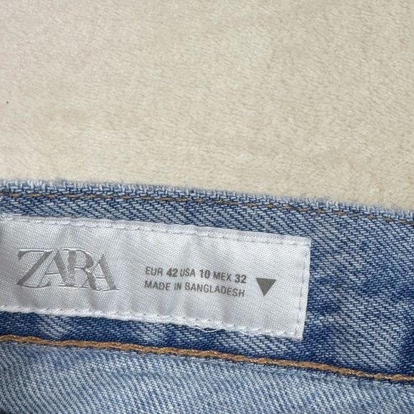 Zara Extra Long Wide Leg High Waisted Crossover Jeans NWOT - Picture 7 of 7